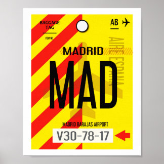 Póster Cartel de Equipaje del Aeropuerto de Madrid