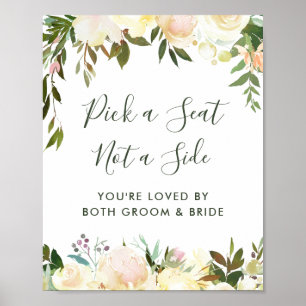 Póster Cartel de Escoja un Asiento para Ceremonia de Boda