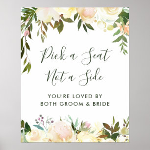 Póster Cartel de Escoja un Asiento para Ceremonia de Boda