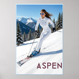Póster Cartel de esquí de Aspen