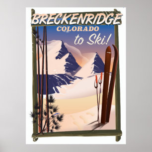 Póster Cartel de esquí de Breckenridge, Colorado