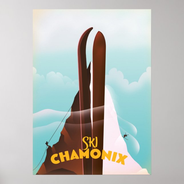 Póster Cartel de esquí de Chamonix-Mont-Blanc (Frente)