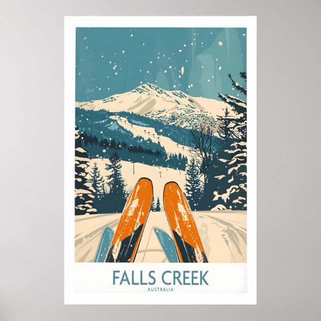 Póster Cartel de esquí de Falls Creek 1 (Frente)
