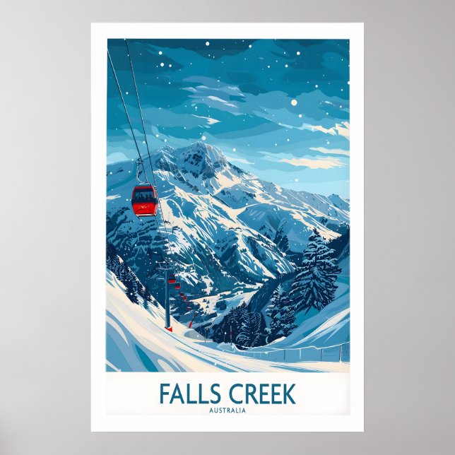 Póster Cartel de esquí de Falls Creek - Australia 1 (Frente)