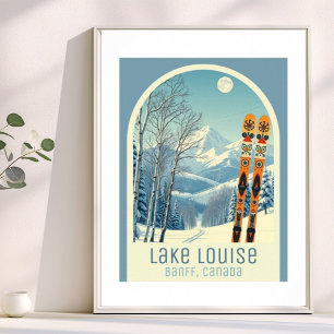 Póster Cartel de esquí de Lake Louise Banff Alberta Canad