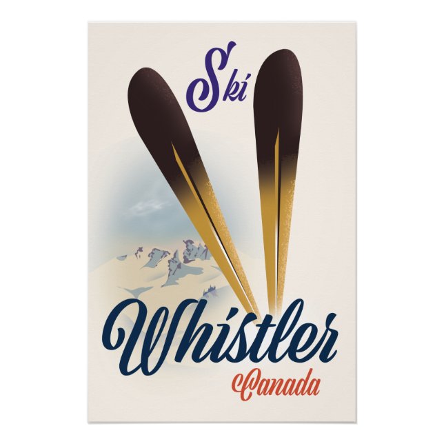 Póster Cartel de esquí de Whistler Canadá (Anverso)