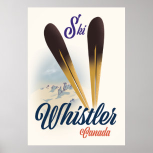 Póster Cartel de esquí de Whistler Canadá