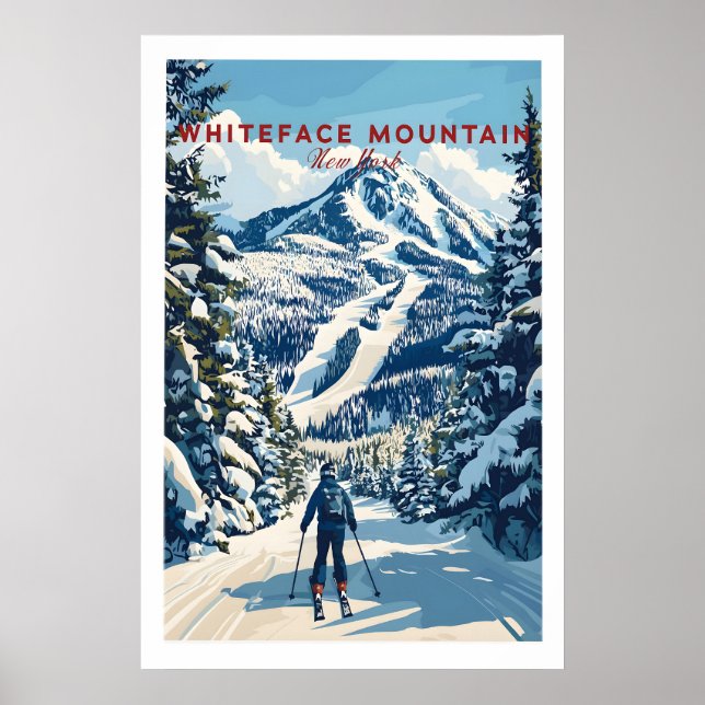 Póster Cartel de esquí de Whiteface Mountain 1 (Frente)