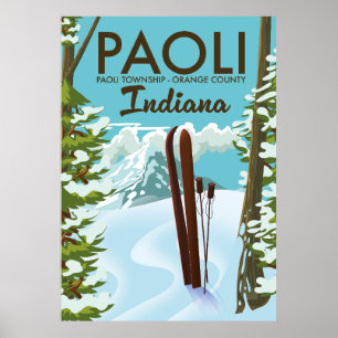 Póster Cartel de esquí del condado de Orange Paoli Indian
