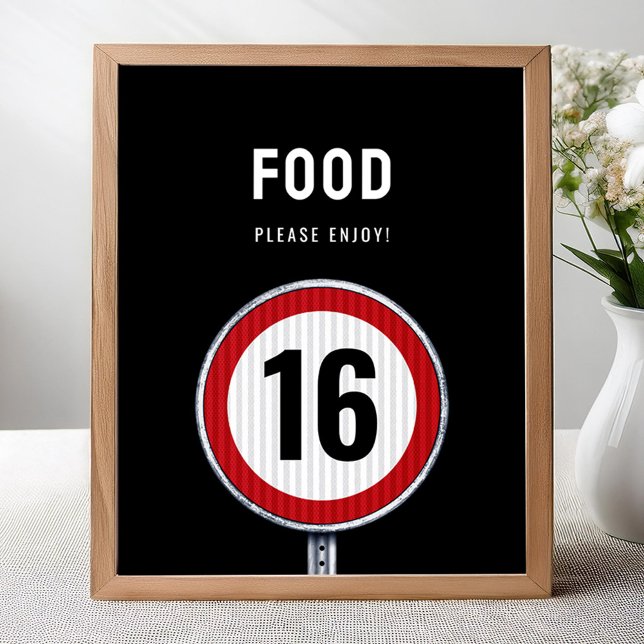 Póster Cartel de estación de comida Cumpleaños 16 Velocid (Subido por el creador)