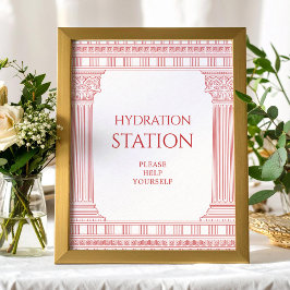 Póster Cartel de estación de hidratación de fiesta de dio