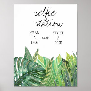Póster Cartel de estación de selfie - Boda de vegetación
