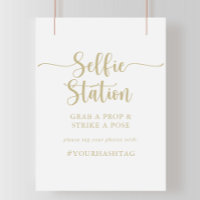 Cartel de estación de selfie con caligrafía minima