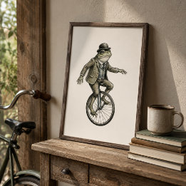 Póster Cartel de estilo vintage de rana caprichosa en mon