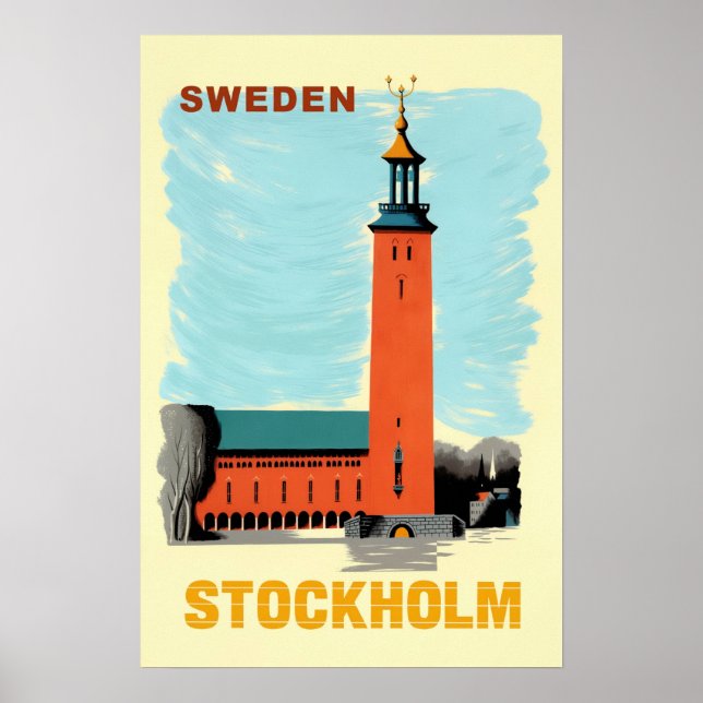 Póster Cartel de Estocolmo, Suecia (Frente)