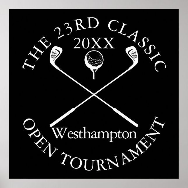 Póster Cartel de evento clásico de torneo de golf (Frente)