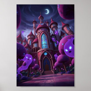 Póster Cartel de fantasmas flotantes de Mansión Embrujada