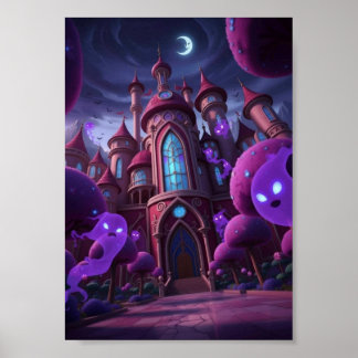 Póster Cartel de fantasmas flotantes de Mansión Embrujada