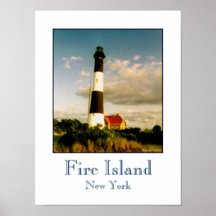 Póster Cartel de 'Faro de Fire Island al Atardecer'