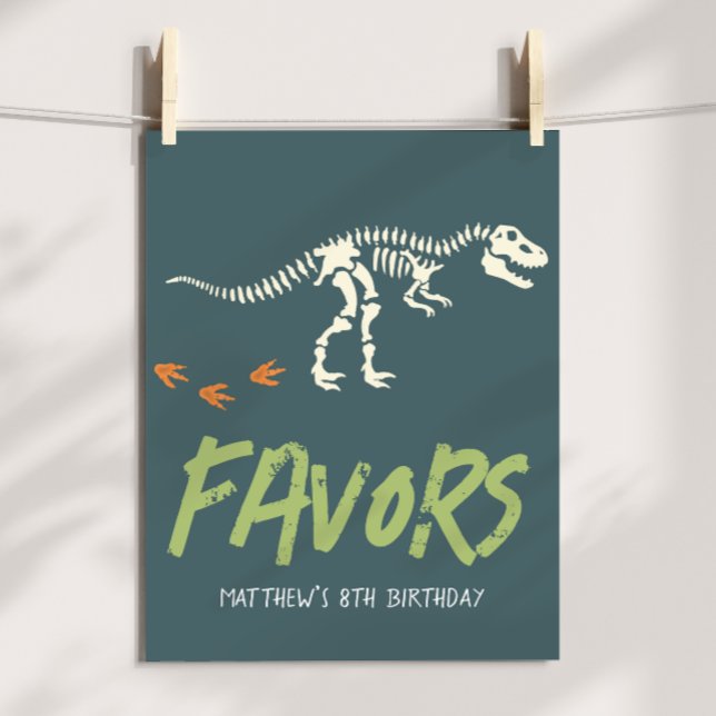Póster Cartel de Favor de Cumpleaños de Dinosaurio Genial (Subido por el creador)
