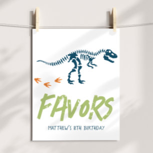 Póster Cartel de Favor de Cumpleaños de Niño con Excavaci