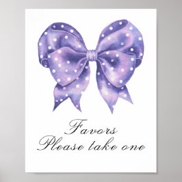 Póster cartel de favores para baby shower de lunares con 