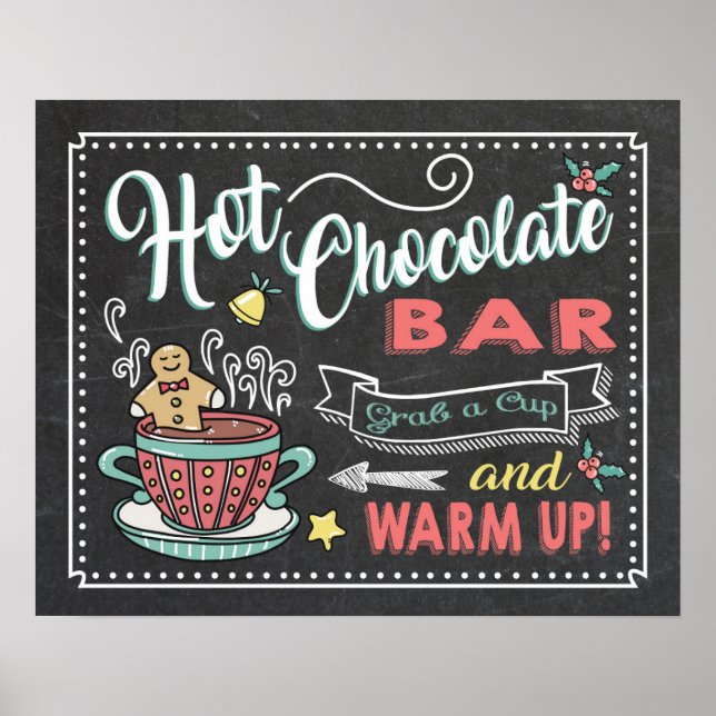 Póster Cartel de fiesta de barra de chocolate caliente (Frente)
