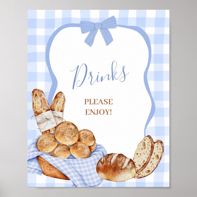 Póster Cartel de fiesta de bebidas de cuadros de gingham  (Frente)