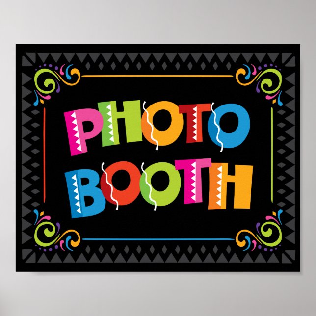 Póster Cartel de Fiesta de CABINA DE FOTOS (Frente)