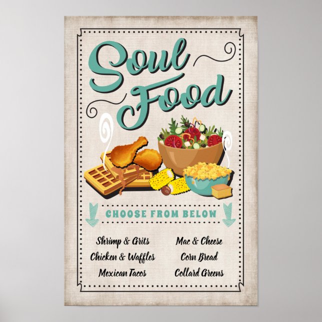 Póster Cartel de fiesta de comida del alma (Frente)