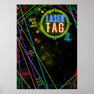 Póster Cartel de fiesta de cumpleaños con haces de luz de
