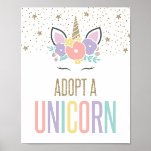 Póster Cartel de fiesta de cumpleaños de Adoptar un Unico