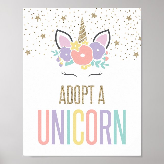 Póster Cartel de fiesta de cumpleaños de Adoptar un Unico (Frente)