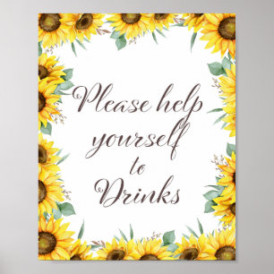 Póster Cartel de fiesta de girasoles