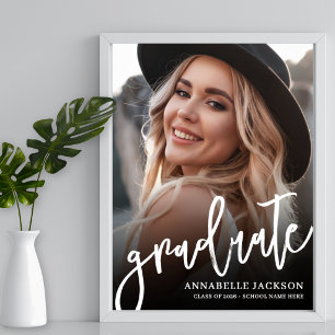 Póster Cartel de fiesta de graduación con foto simple en 