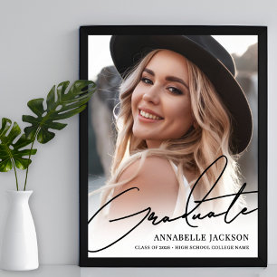 Póster Cartel de fiesta de graduación con foto simple en 
