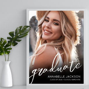Póster Cartel de fiesta de graduación con foto simple en 
