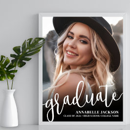 Póster Cartel de fiesta de graduación con foto simple en