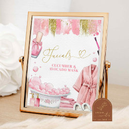 Póster Cartel de fiesta de spa de máscara facial