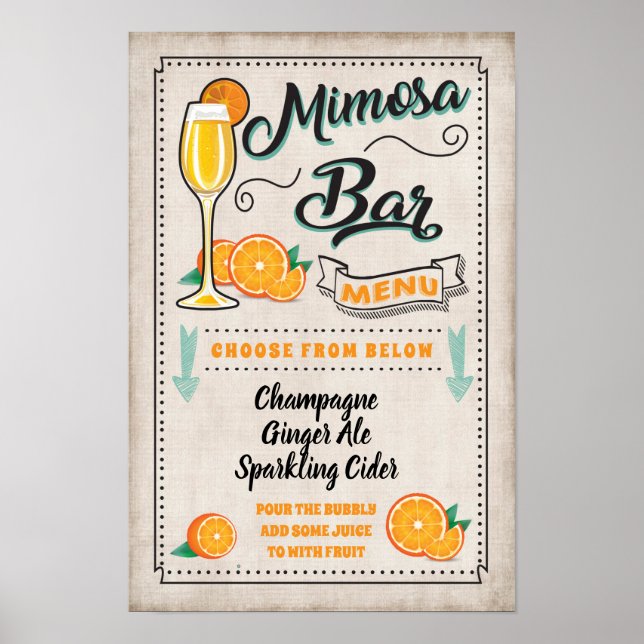 Póster Cartel de fiesta del bar de Mimosa (Frente)