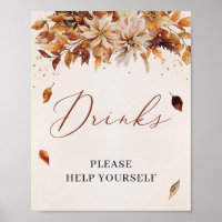 Cartel de Flores de otoño y otoño de Marigold Boho