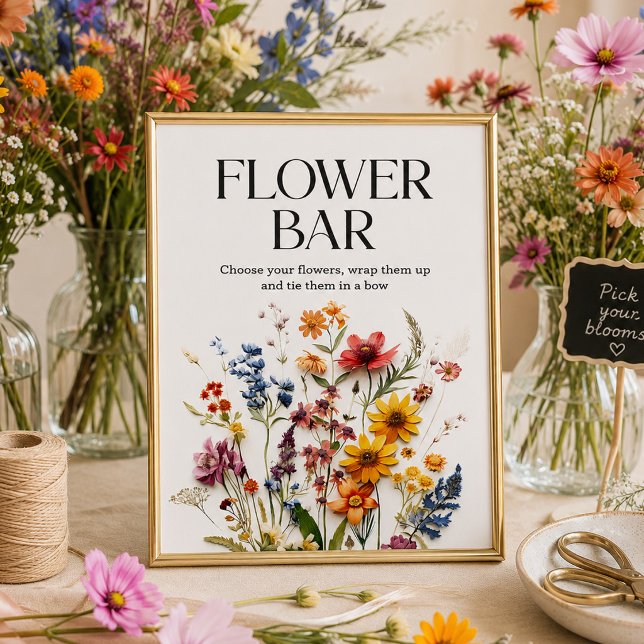 Póster Cartel de flores silvestres prensadas para bar de  (Subido por el creador)