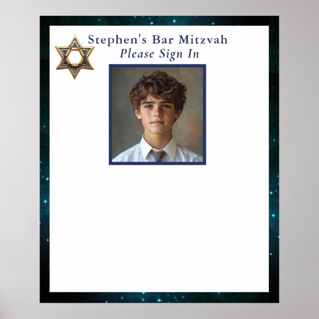 Póster Cartel de Foto de Bar Mitzvah (Frente)