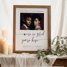 Cartel de Foto de Boda con Letra Elegante Simple M