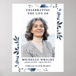 Póster Cartel de Foto de Celebración de Vida en Funeral F