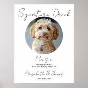 Póster Cartel de foto de perro mascota para cóctel de bod
