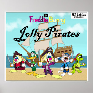 Póster cartel de Freddie Bunny Jolly Pirates