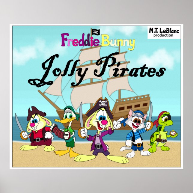 Póster cartel de Freddie Bunny Jolly Pirates (Frente)