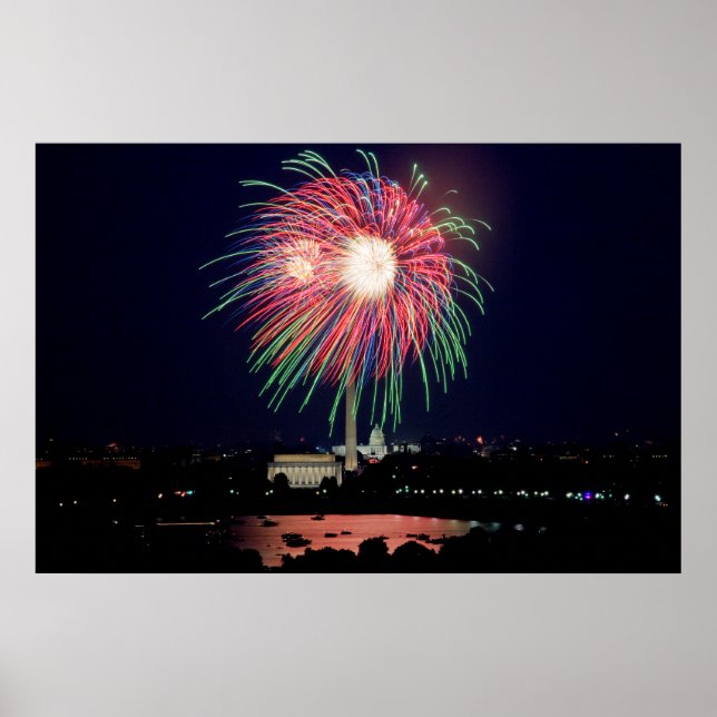 Póster Cartel de fuegos artificiales en DC (Frente)