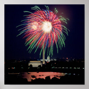 Póster Cartel de fuegos artificiales en DC